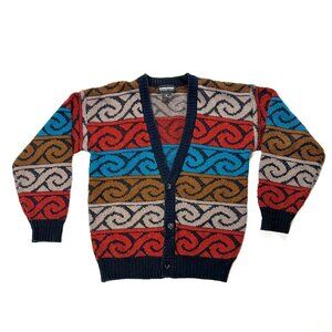 Vintage Expressions International Mens Chunky Cardigan Sweater Sz M Cosby Dad
